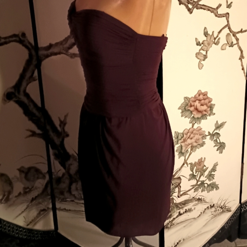 sexy lil BCBG rusted plum strapless party dress - Picture 6 of 6